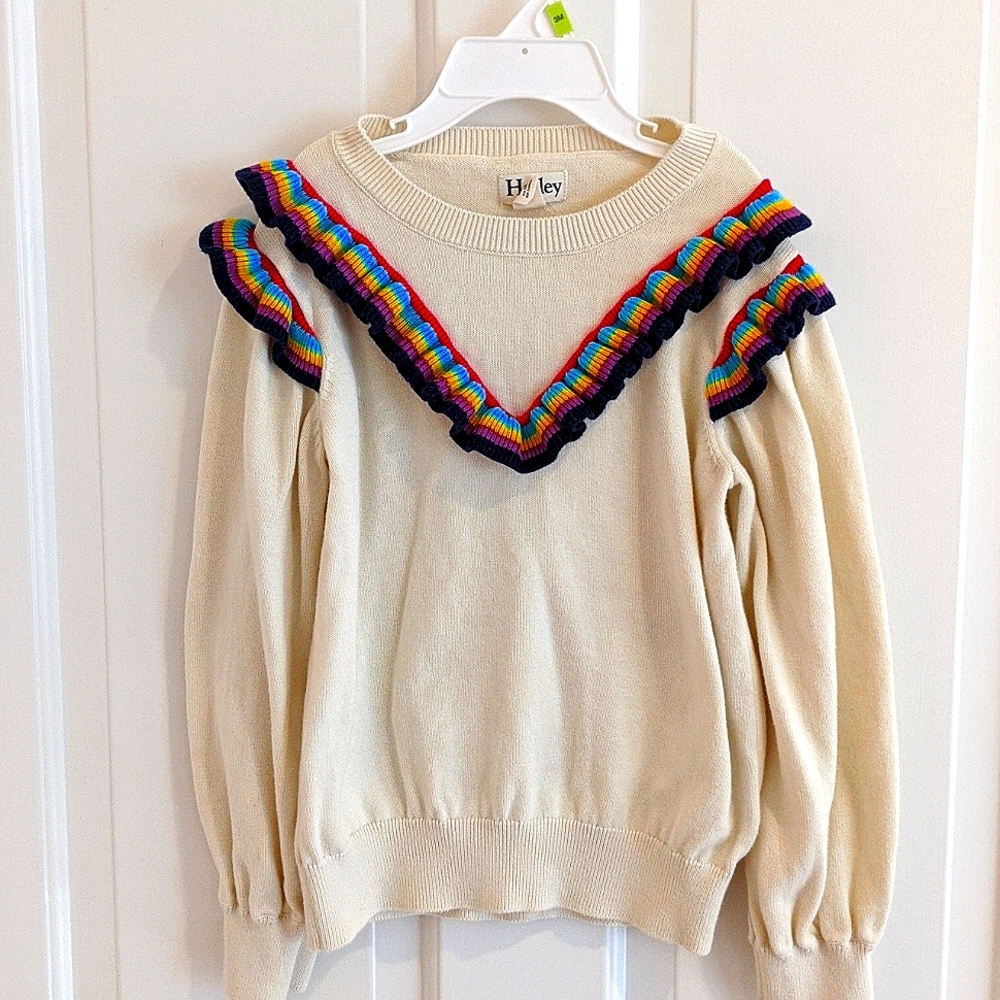 Hatley Girls Size 6 Ruffle Sweater